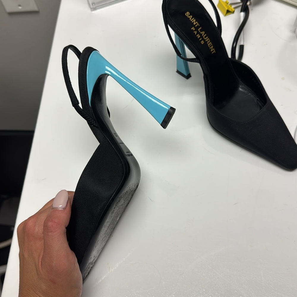 saint laurent pump turquoise heel size 35 - Picture 3 of 5
